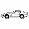 Classic Corvette 3 Key Tag - Spot Color