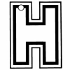 Open Letter H Key Tag - Spot Color