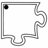 Corner Puzzle Piece Key Tag - Spot Color