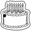 Cake w/Candles Key Tag - Spot Color