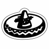 Sombrero w/Fiesta Decoration Key Tag - Spot Color