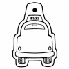 Cartoon Taxi Rear View Key Tag - Spot Color