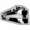 Train Diesel Engine Key Tag - Spot Color