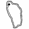 Country Dominica W.I. Outline Key Tag - Spot Color