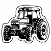 Farm Tractor 5 Key Tag - Spot Color