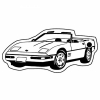 Classic Corvette Convertible 3 Key Tag - Spot Color