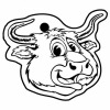 Bull Head Key Tag (Spot Color)