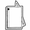 Spiral Notebook & Pencil Key Tag - Spot Color