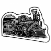 Train Steam Engine Key Tag - Spot Color