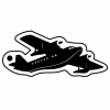 Black Airplane Key Tag (Spot Color)