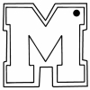 Letter M Key Tag - Spot Color