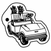 Golf Cart 2 Key Tag - Spot Color