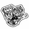 Car Engine 3 Key Tag (Spot Color)