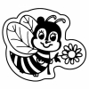 Bee w/Flower Key Tag (Spot Color)