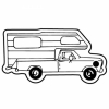 Pickup Truck w/Cabover Camper Key Tag - Spot Color