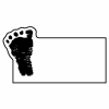 Foot In Rectangle Magnet - Full Color