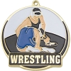 Stock Gold Enamel Sports Medals - Wrestling
