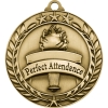Stock Small Academic & Sports Laurel Medals - Perfect Attendance