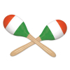Wooden Red, White, and Green Maraca's w/A Custom Direct Pad Print On The Handle