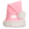 Light Pink Santa Hats w/ White Plush Trim with a Custom Direct Screen Print