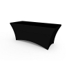 6' Solid Black Stretch Table Covers