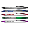 Lux Retractable Ballpoint Pen with Silver Barrel & Colored Trim