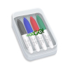 Mini Dry Erase Markers in Clear Plastic Box (4-Pack/Full-Color Decal)