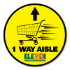 1 WAY AISLE Adhesive Floor Decal w/ Full Color Imprint