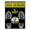 SOCIAL DISTANCING Rectangle Floor Decals w/ Full Color Logo
