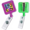 Square Retractable Badge Reel w/ Bulldog clip
