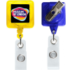 Transparent Square Badge Reel w/ Bulldog clip