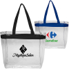 Clear Plastic Tote Bag w/ Colored Handles