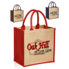 Laminated Jute Bags w/Colored Sides and Handles