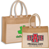 Large Grocery Jute Tote Bags W/ Front Pocket