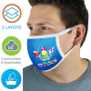 2 Layer Face Mask w/ Full Color Imprint & Elastic Ear-Loop