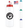32 Oz. USA Made Plastic Sports Water Bottle w/Push Spout