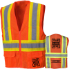 Hi Vis 3.8 Oz. Polyester Class 2 Two Tone Reflective Tape Safety Vest With 4 Pockets