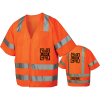 Hi Vis 3.8oz. Knitted Class 3 Double Band Reflective Tape Safety Vest With 2 Pockets