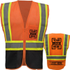 Hi Viz 3.8 Oz. Polyester Class 2 Color Block Reflective Tape Safety Vest With Pocket
