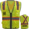 High Viz Class 2 Reflective Piping Cross Back Safety Vest With Dual Mic Tab & 4 Pockets