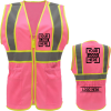 Women's Hi Vis Class 2 Reflective Tape Safety Vest With 2 Pockets & Adjustable Waist