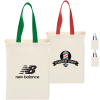 Grocery Canvas Tote Bag w/Colored Handles (10