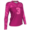 Women's 180 GSM Cotton Feel Jersey Knitted Sublimation Long Sleeve V-Neck T-Shirt