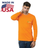 Non-ANSI 100% USA-Made Poly-Cotton Safety Long Sleeve T-Shirt With Pocket