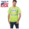 100% USA-Made Hi Viz Class 2 Poly-Cotton Segmented Safety T-Shir