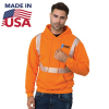 Hi Viz Class 2 USA-Made Pre-Shrunk Segmented Safety Pullover Hoodie
