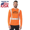 Class 2 High Viz 100% USA-Made 100% Polyester Safety Long Sleeve T-Shirt