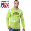 High Vis Class 2 100% USA-Made Poly-Cotton Safety Long Sleeve T-Shirt