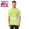 High Vis 100% USA-Made 100% Cotton Class 2 Safety T-Shirt With Pocket