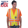 Class 2 Hi Vis 100% USA Made Mesh Safety Zipper Vest With Pockets